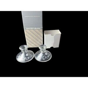 Avon Crystal Hummingbird Candlesticks